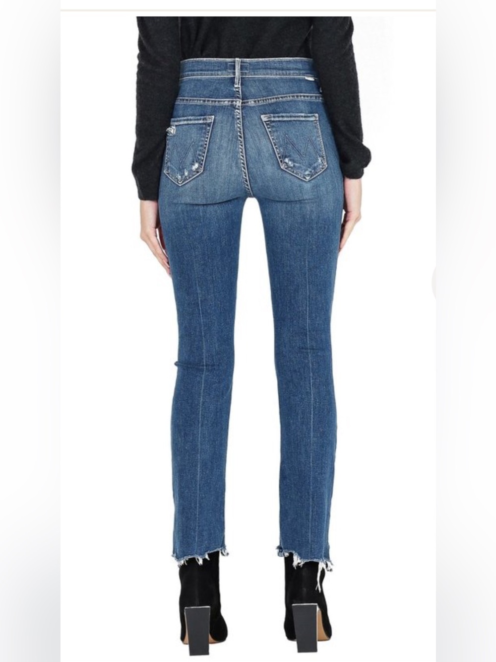 MOTHER The Insider Crop Step Chew Distressed Jeans in Dancing on Coals Size 30 - Picture 2 of 16